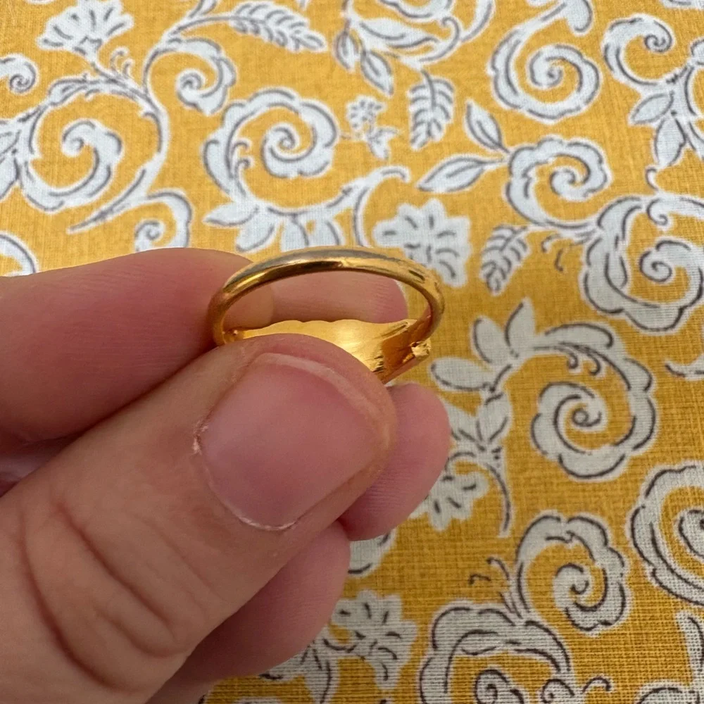 Vintage Rare Avon Gold Tone Ring Glimmering Star 7 - Picture 3 of 7